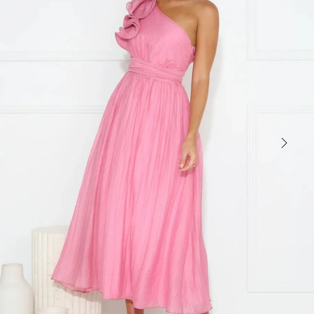 Hello Molly One-Shoulder Pink Dress - Picture 1 of 8
